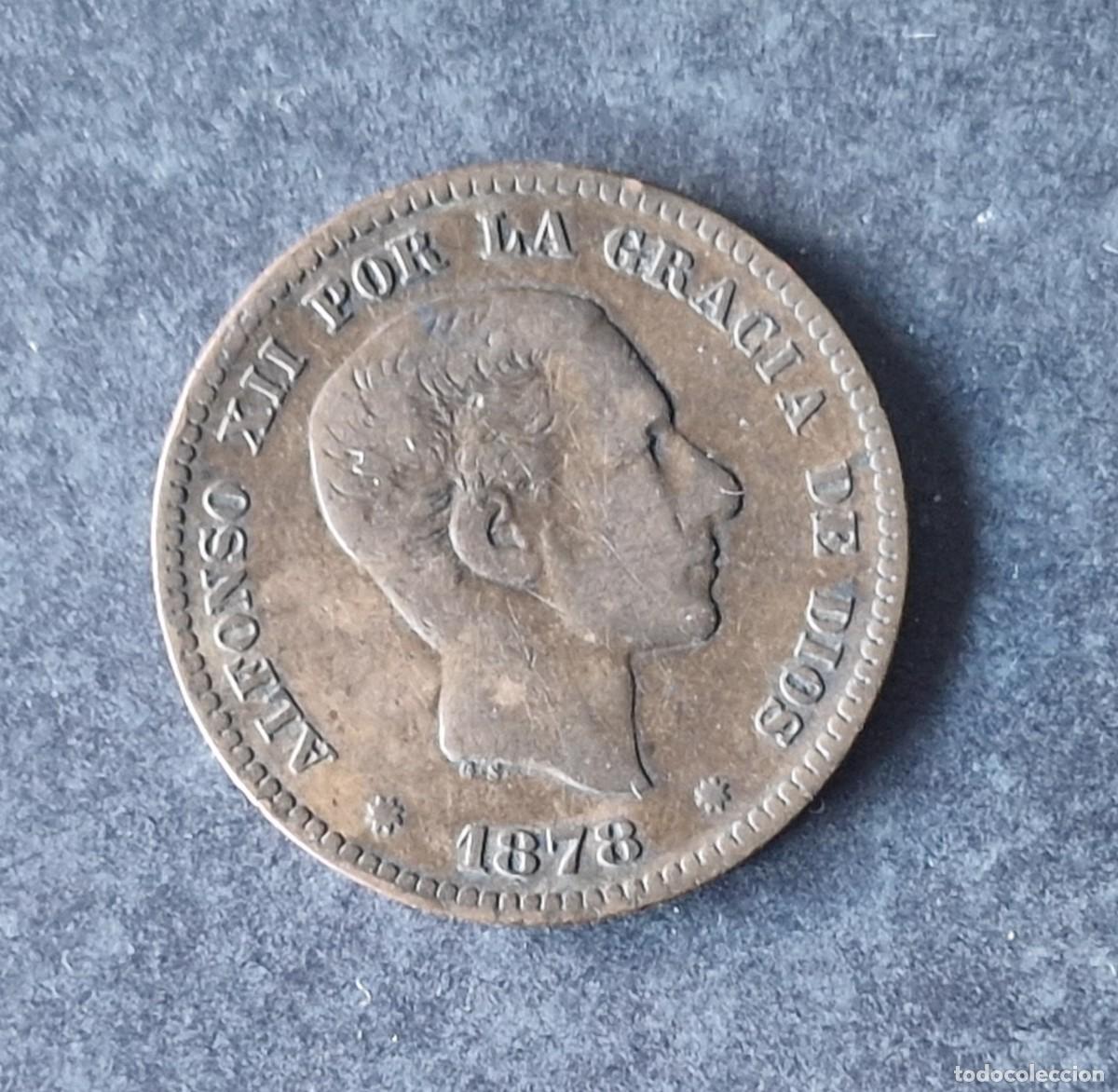 Monedas de Espa&ntilde;a: 5 CENTIMOS DE 1878 DE ALFONSO XII - Foto 2