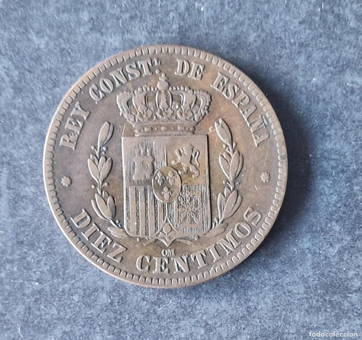 Monedas de Espa&ntilde;a: 10 CENTIMOS DE 1877 DE ALFONSO XII - Foto 1