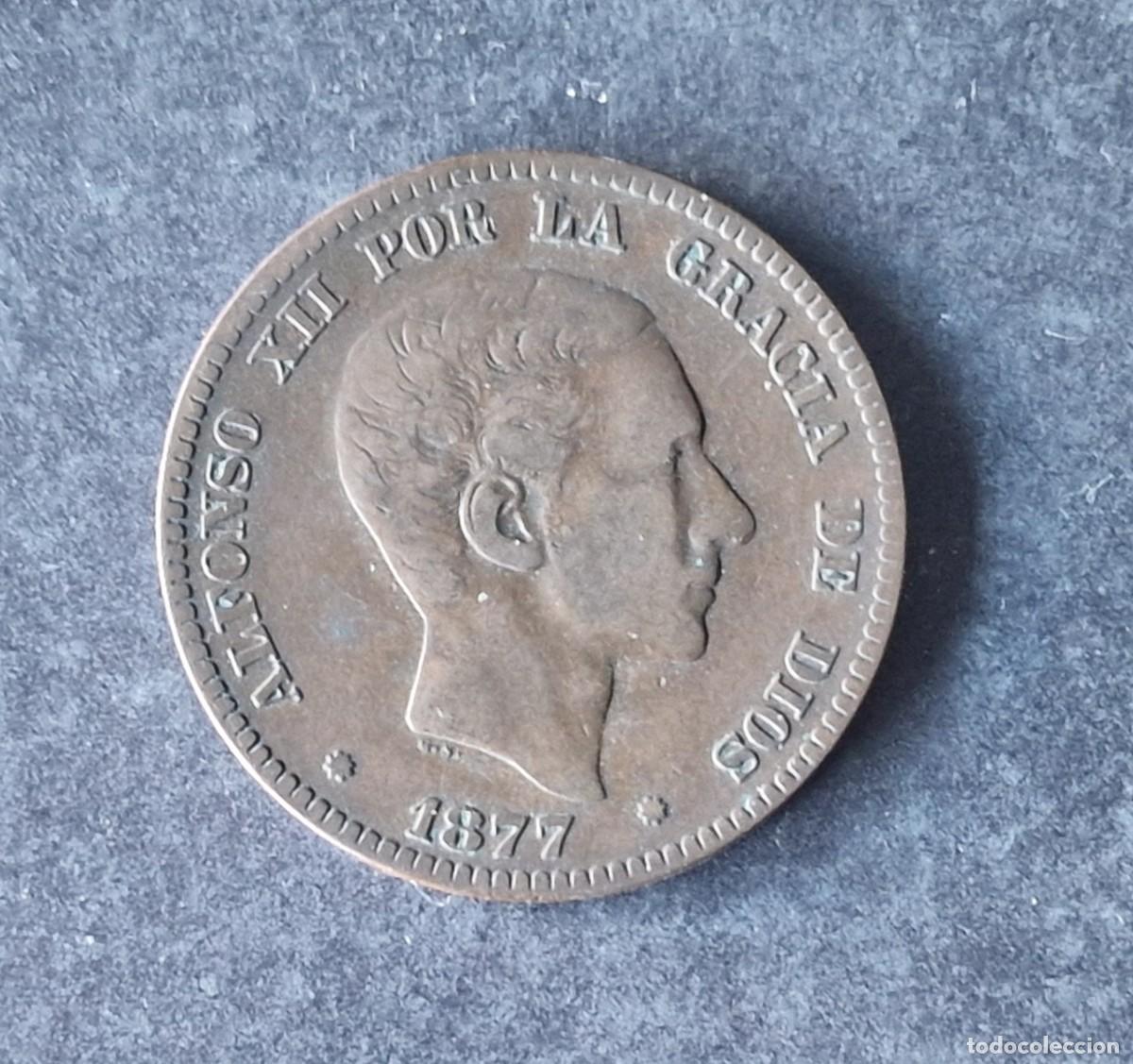 Monedas de Espa&ntilde;a: 10 CENTIMOS DE 1877 DE ALFONSO XII - Foto 2