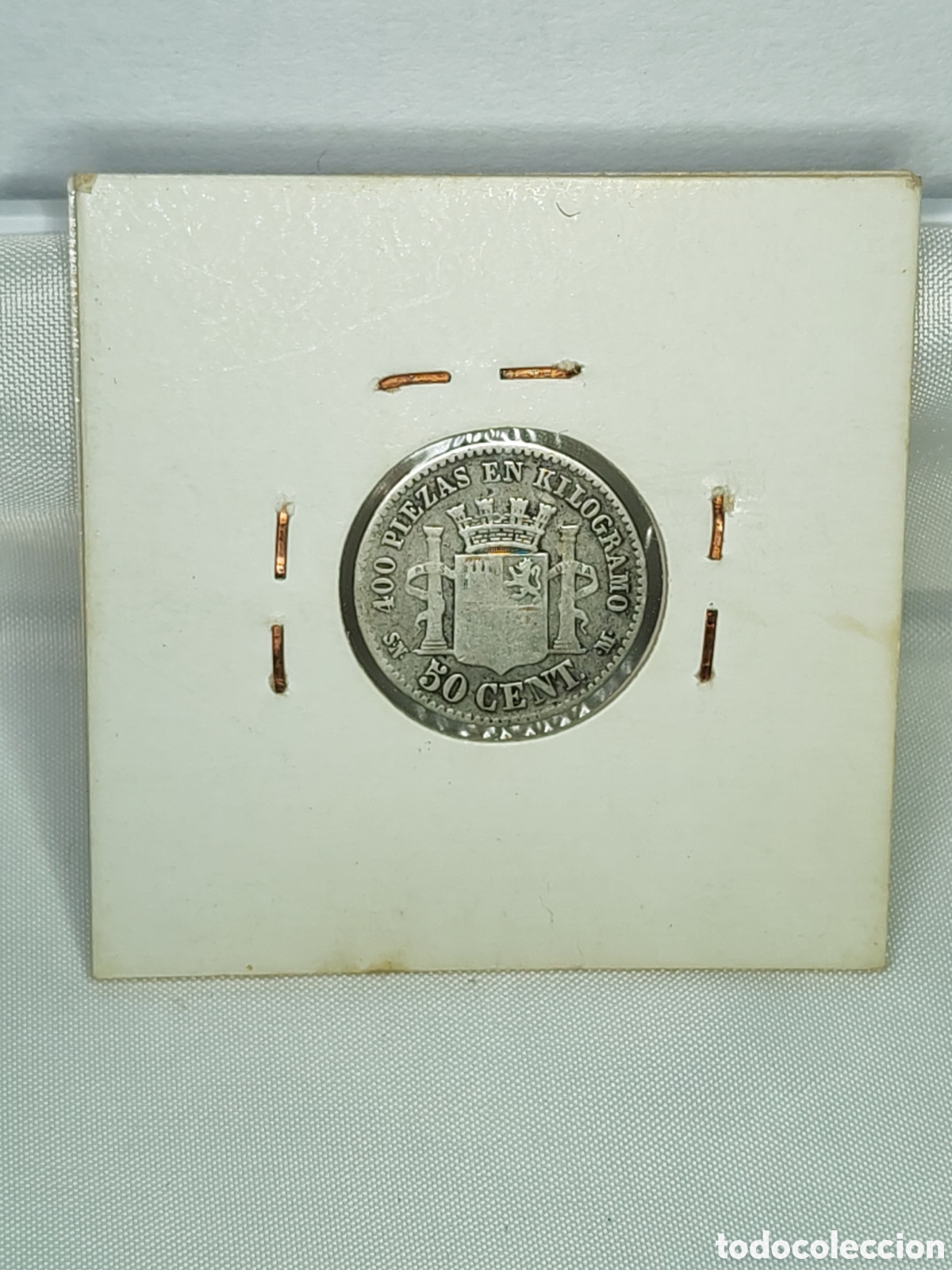 Monedas de Espa&ntilde;a: Espa&ntilde;a. 50 centimos. 1869. Plata - Foto 2