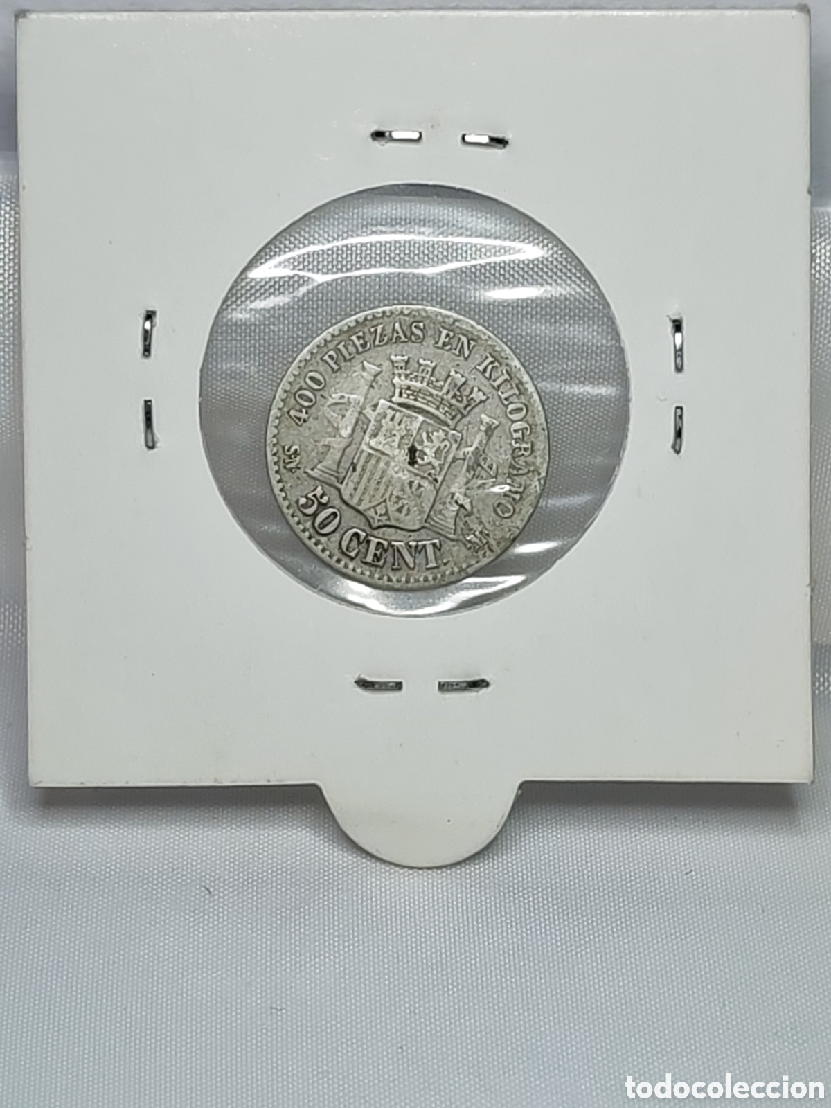 Monedas de Espa&ntilde;a: Espa&ntilde;a. 50 centimos. 1870 SN-M . Plata - Foto 2