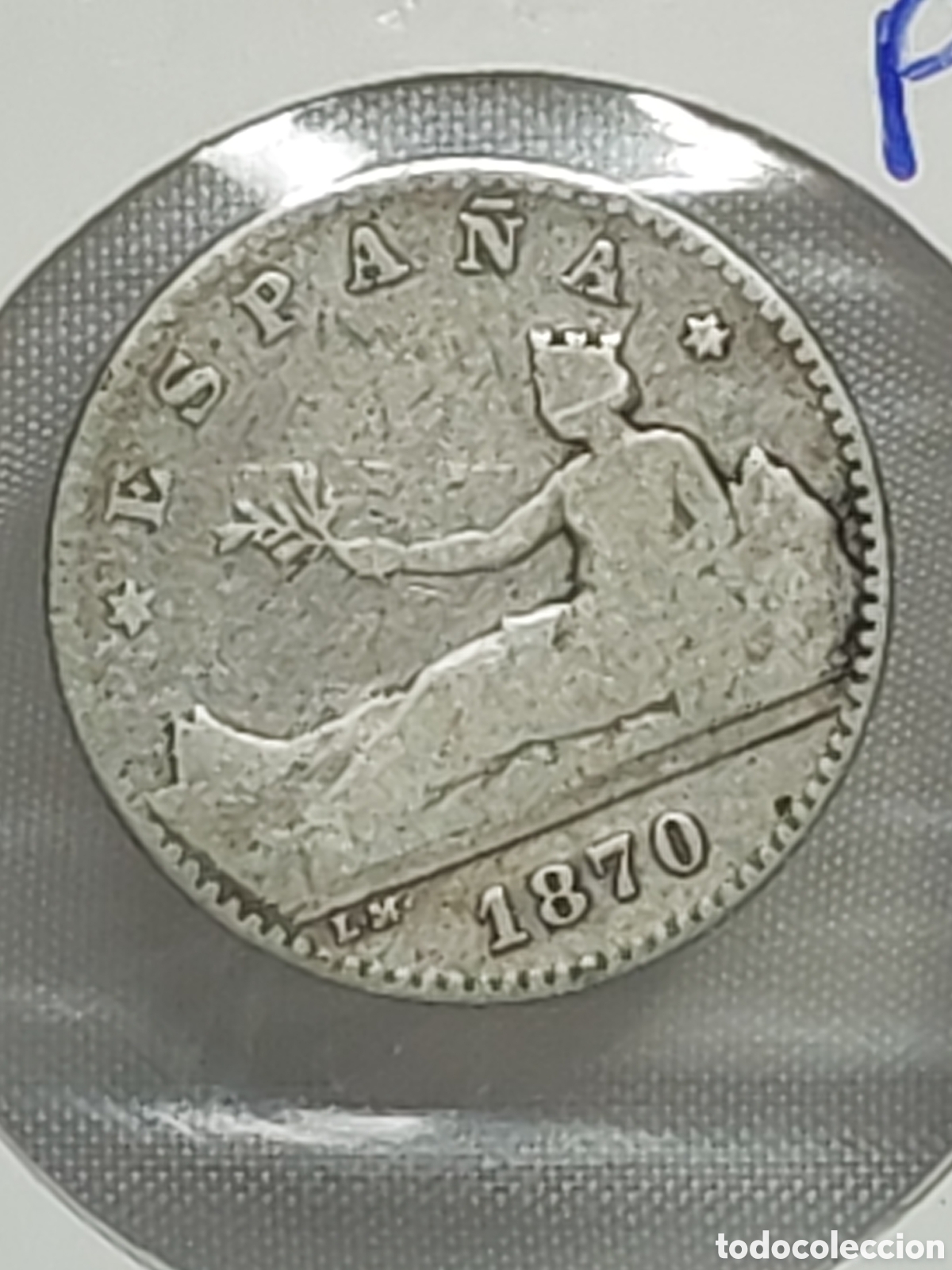Monedas de Espa&ntilde;a: Espa&ntilde;a. 50 centimos. 1870 SN-M . Plata - Foto 3