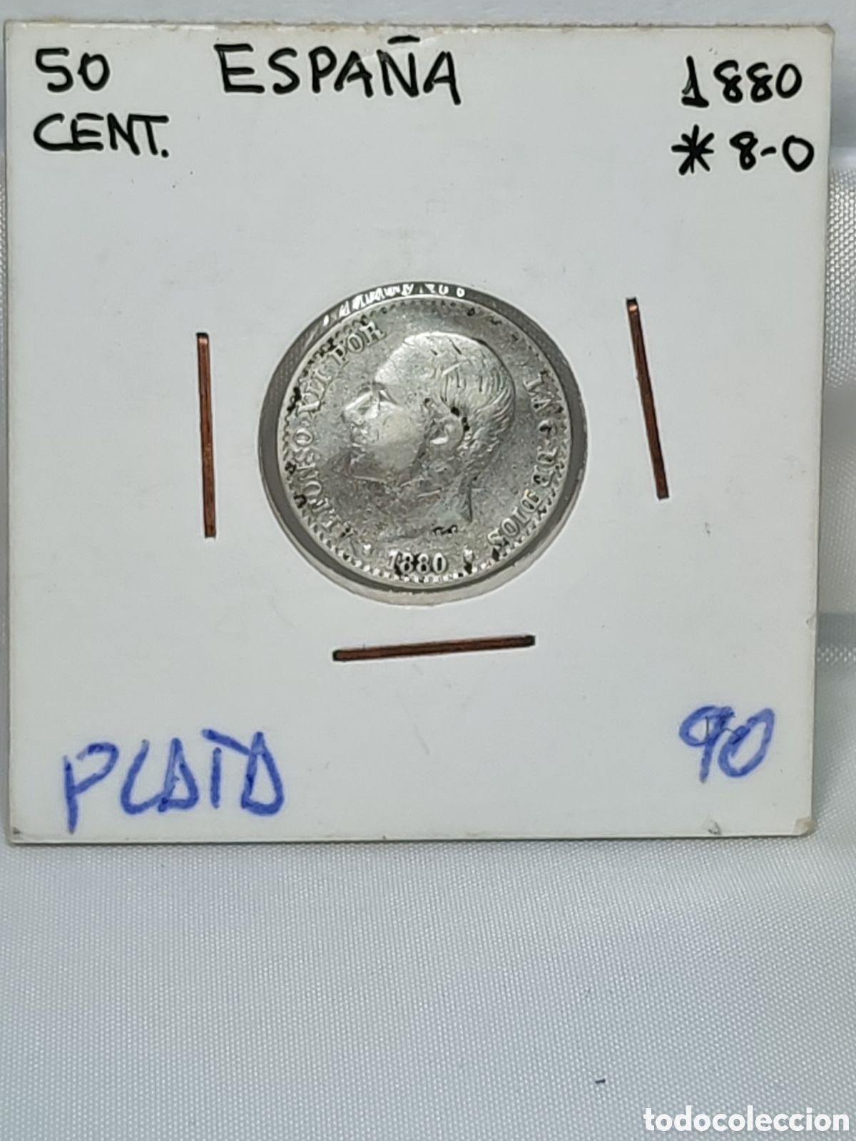 Monedas de Espa&ntilde;a: Espa&ntilde;a. 50 centimos. 1880. MS-M . Plata . EBC - Foto 1