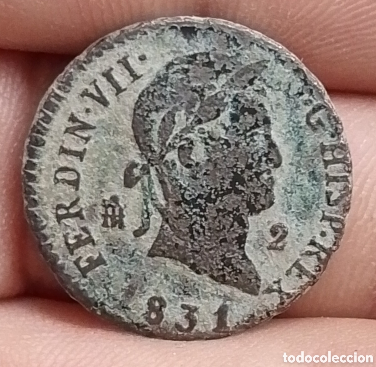 Monedas de Espa&ntilde;a: Fernando VII 2 maraved&iacute;s Segovia 1831 - Foto 1