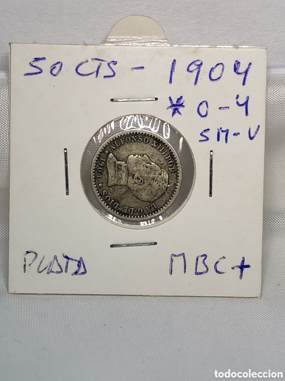 Monedas de Espa&ntilde;a: Espa&ntilde;a. 50 centimos. 1904 SM-V . Alfonso XIII. Plata . MBC