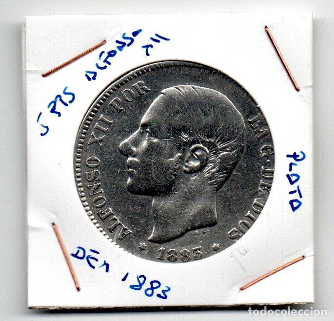 Monedas de Espa&ntilde;a: 5 pesetas de Alfonso XII de plata - Foto 1