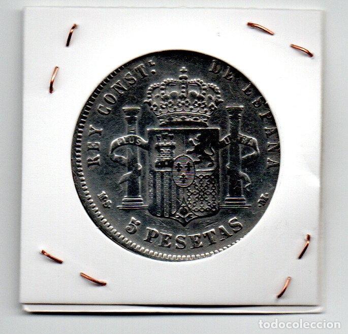 Monedas de Espa&ntilde;a: 5 pesetas de Alfonso XII de plata - Foto 2