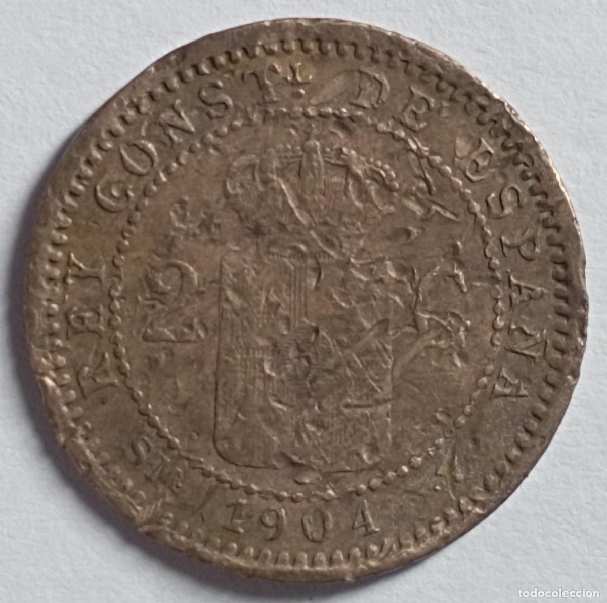 Monedas de Espa&ntilde;a: Moneda de Espa&ntilde;a 2 c&eacute;ntimos Alfonso XIII de 1904 - Foto 1