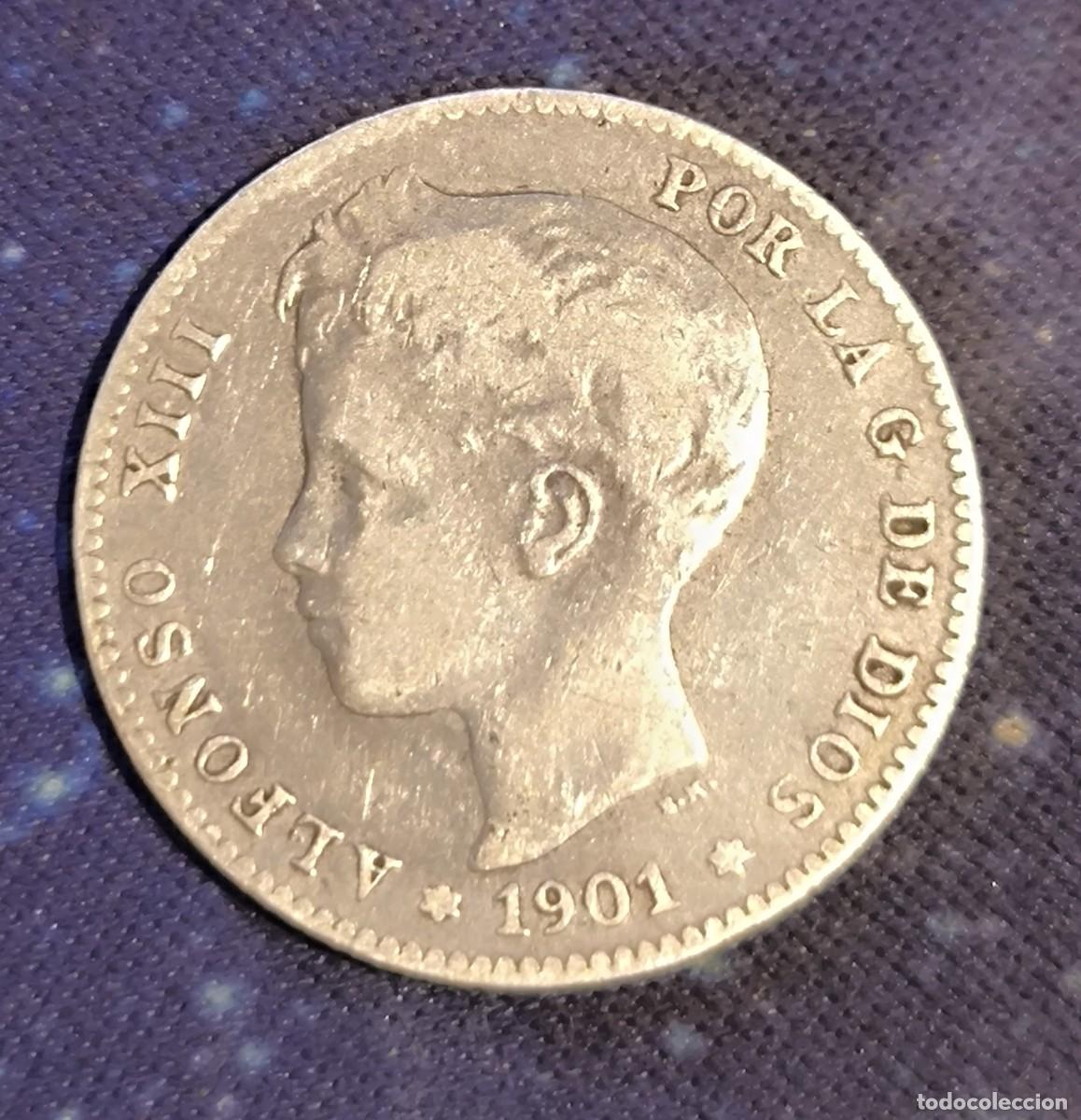 Monedas de Espa&ntilde;a: Moneda 1 peseta Alfonso XIII - Foto 1