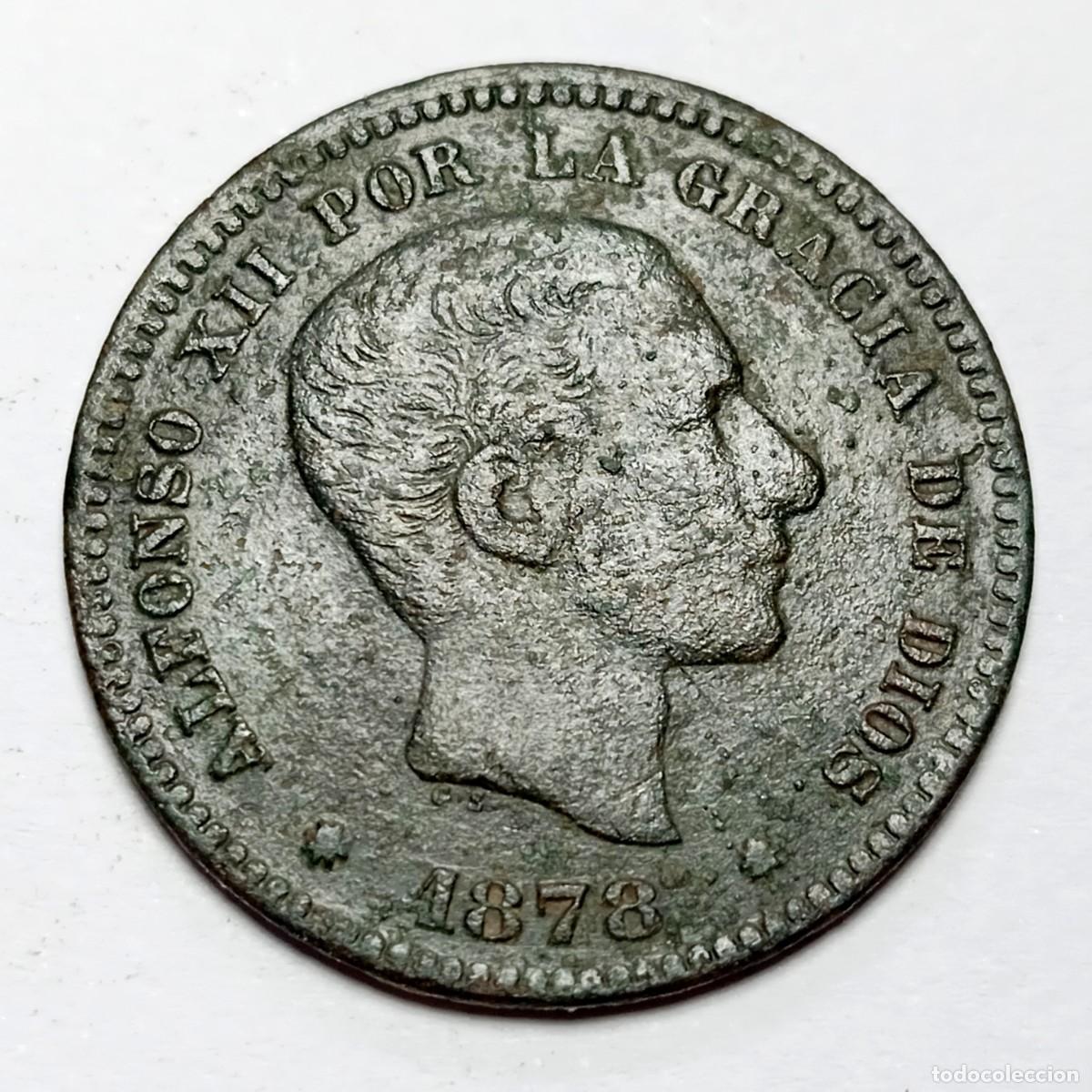 Monedas de Espa&ntilde;a: ⚜️ BBD0 6. Espa&ntilde;a. 5 c&eacute;ntimos 1878 + 1879 OM - Foto 2