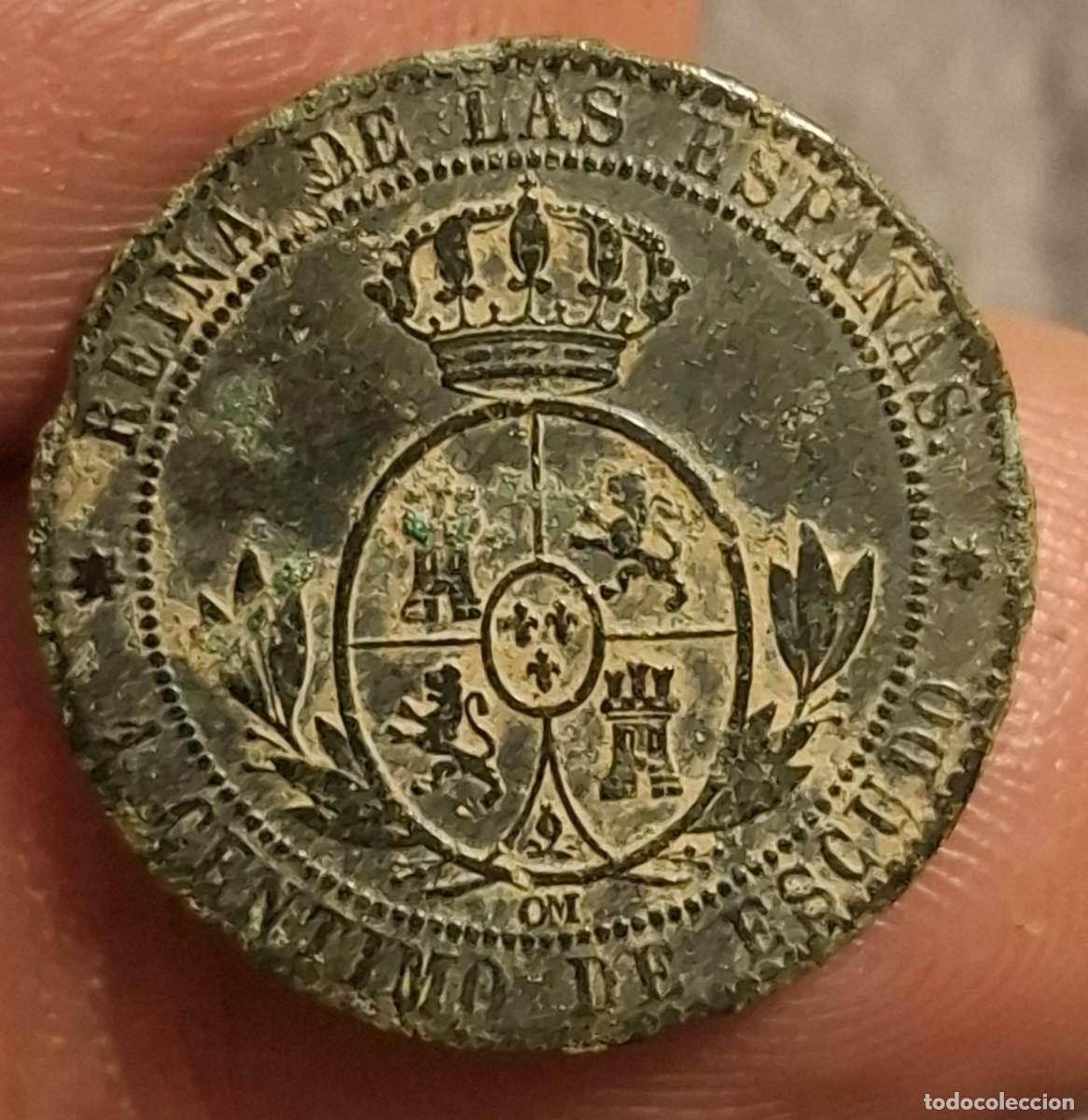 Monedas de Espa&ntilde;a: Isabel II, 1 Centimo de Escudo 1868, Sevilla - Foto 2