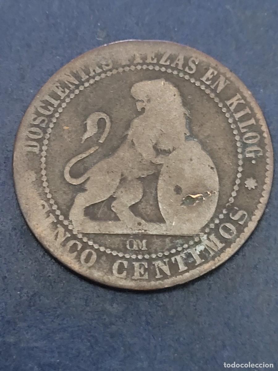 Monedas de Espa&ntilde;a: Moneda 5 c&eacute;ntimos 1870 Gobierno provisional Espa&ntilde;a - Foto 1