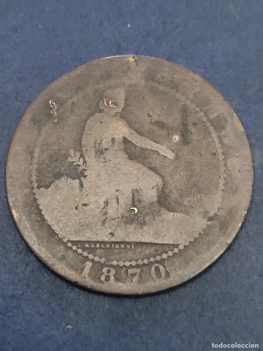 Monedas de Espa&ntilde;a: Moneda 5 c&eacute;ntimos 1870 Gobierno provisional Espa&ntilde;a - Foto 2