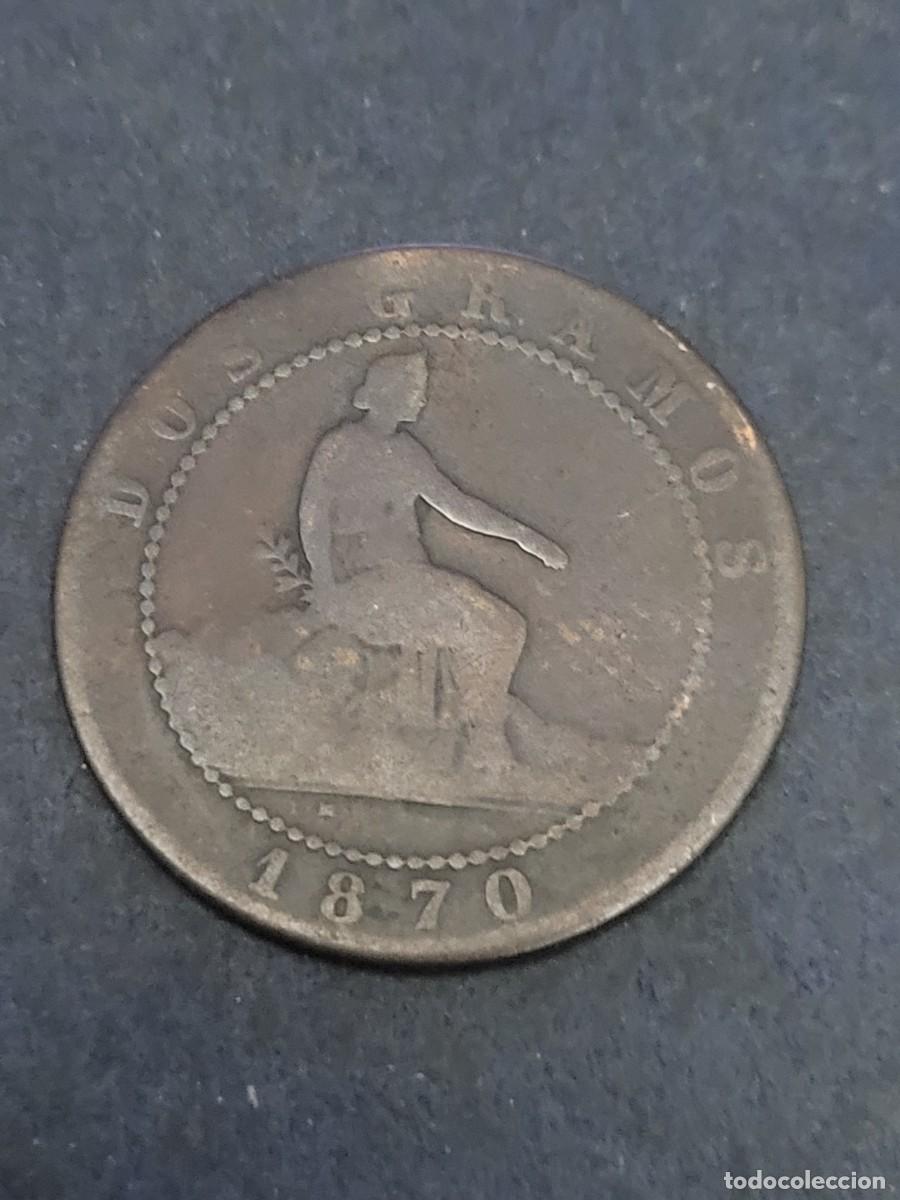 Monedas de Espa&ntilde;a: Moneda 2 c&eacute;ntimos 1870 Gobierno provisional Espa&ntilde;a - Foto 1