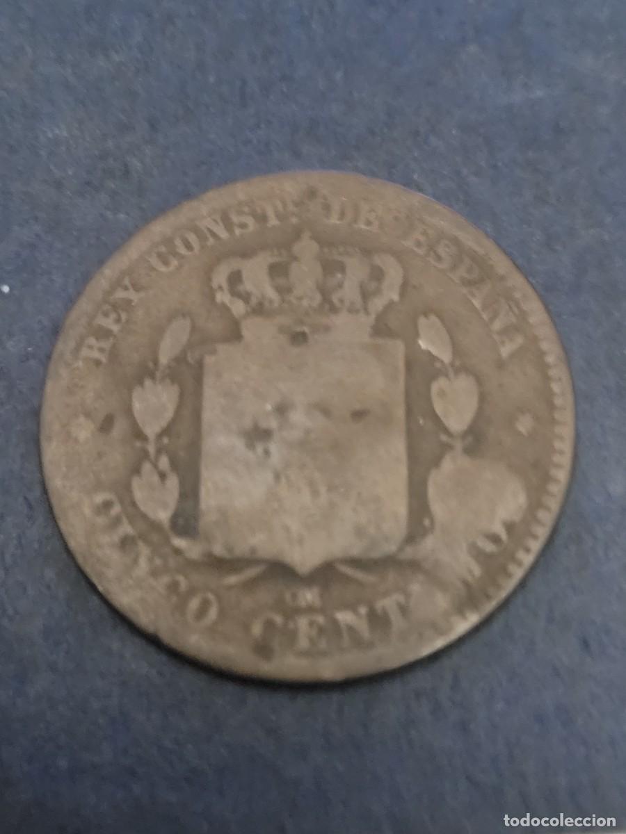 Monedas de Espa&ntilde;a: Moneda 5 c&eacute;ntimos 1877 Alfonso XII Espa&ntilde;a - Foto 2