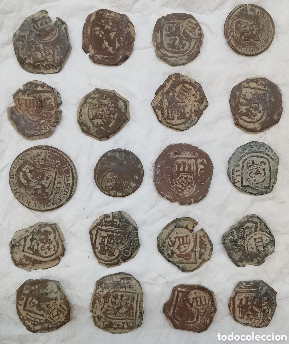 Monedas de Espa&ntilde;a: Interesante Colecci&oacute;n monedas de Felipe III y IV de 8 maraved&iacute;s resellados