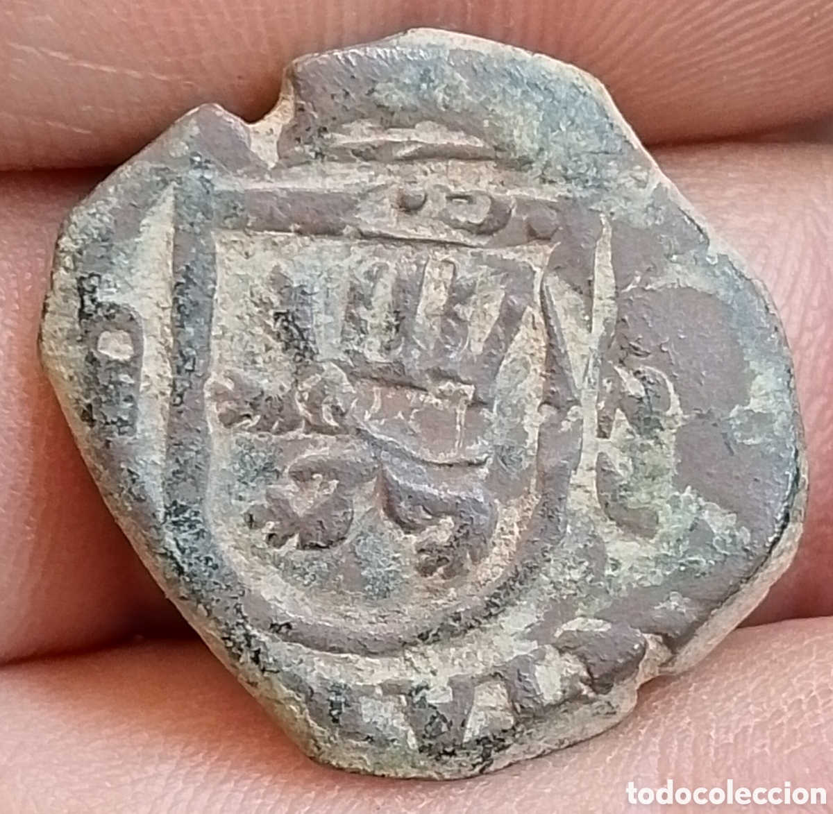 Monedas de Espa&ntilde;a: A-Felipe IV 8 maraved&iacute;s Madrid MD enlazadas 1623 resello VIII Granada G 1641