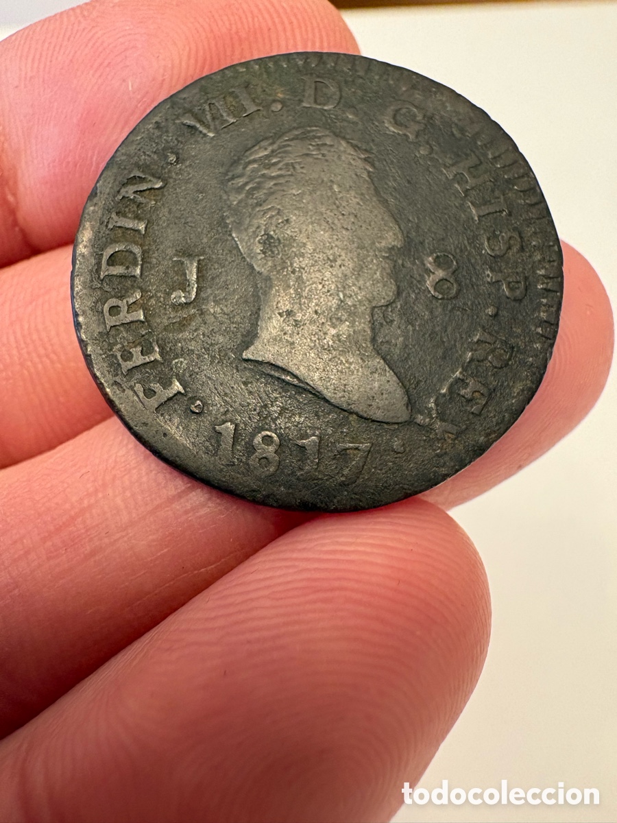 Monedas de Espa&ntilde;a: 8 Maraved&iacute;s 1817 - Fernando VII - Ceca de Jubia (J) - &iexcl;Excelente Peso 10.1g!