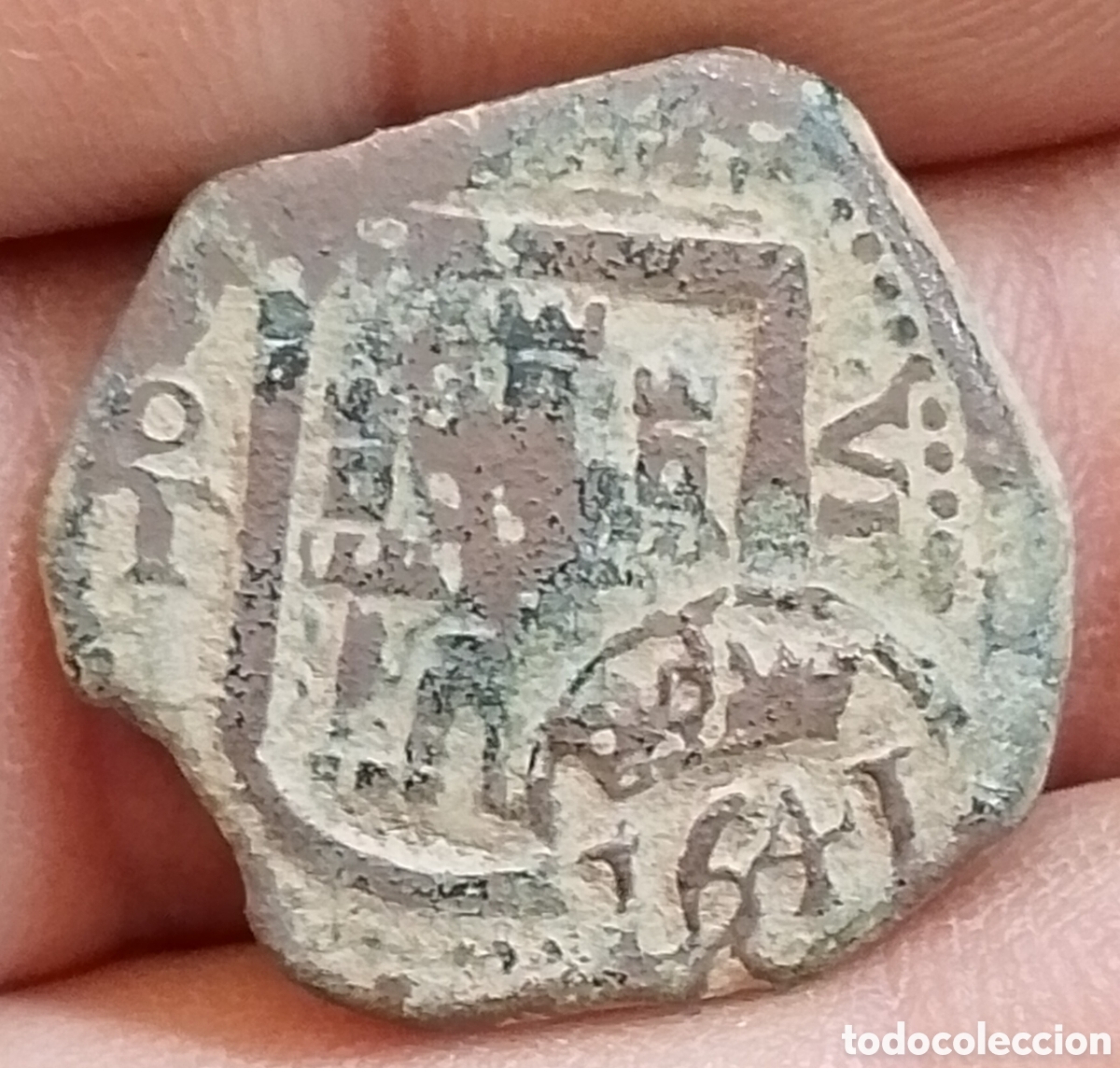Monedas de Espa&ntilde;a: A-Felipe IV 8 maraved&iacute;s Toledo T superada de &ordm;1621 resello VIII Burgos B 1641