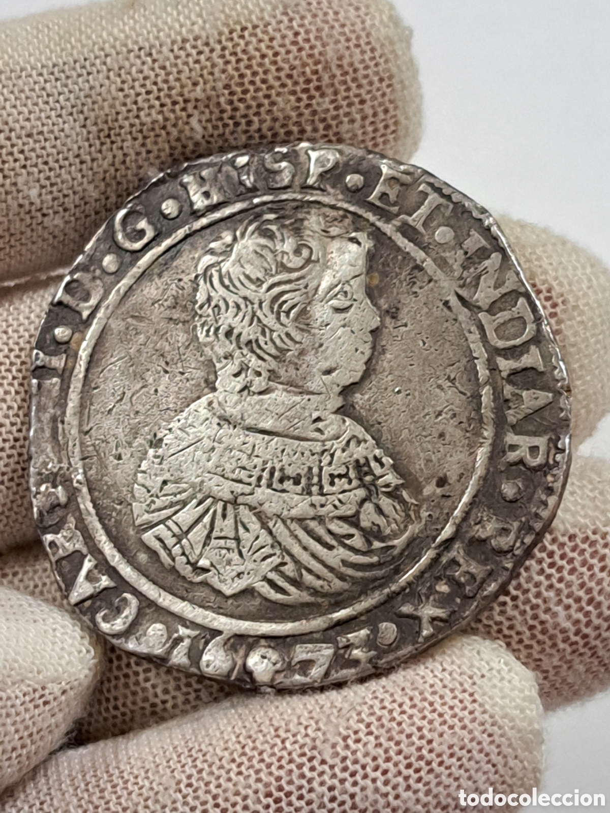 Coins of Spain: Ducat&oacute;n de plata reinado de Carlos II a&ntilde;o 1673 acu&ntilde;ada en Brujas