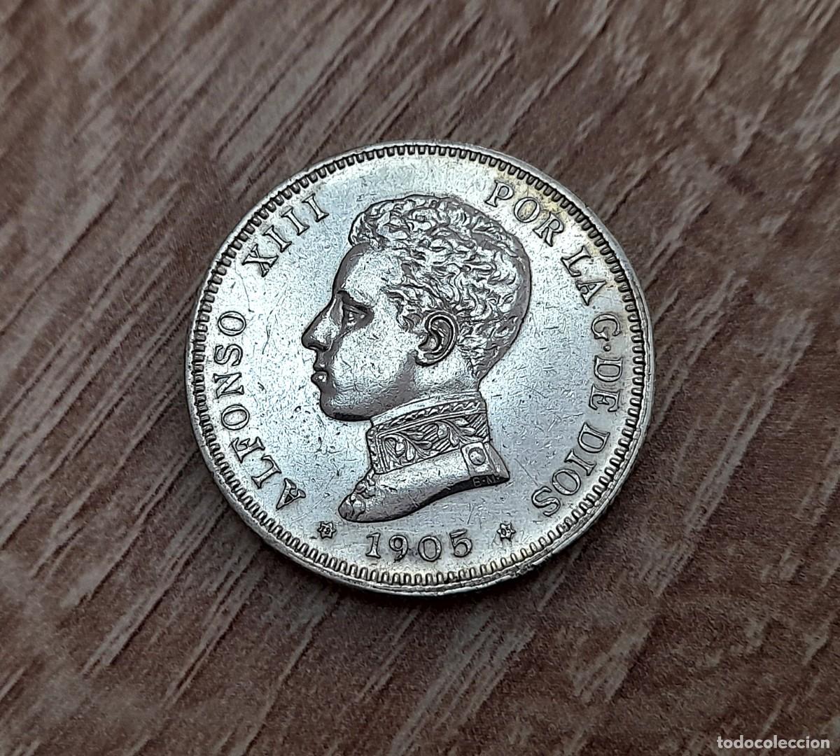 Monedas de Espa&ntilde;a: Alfonso XIII, 2 Pesetas 1905 SM.V. *19*05