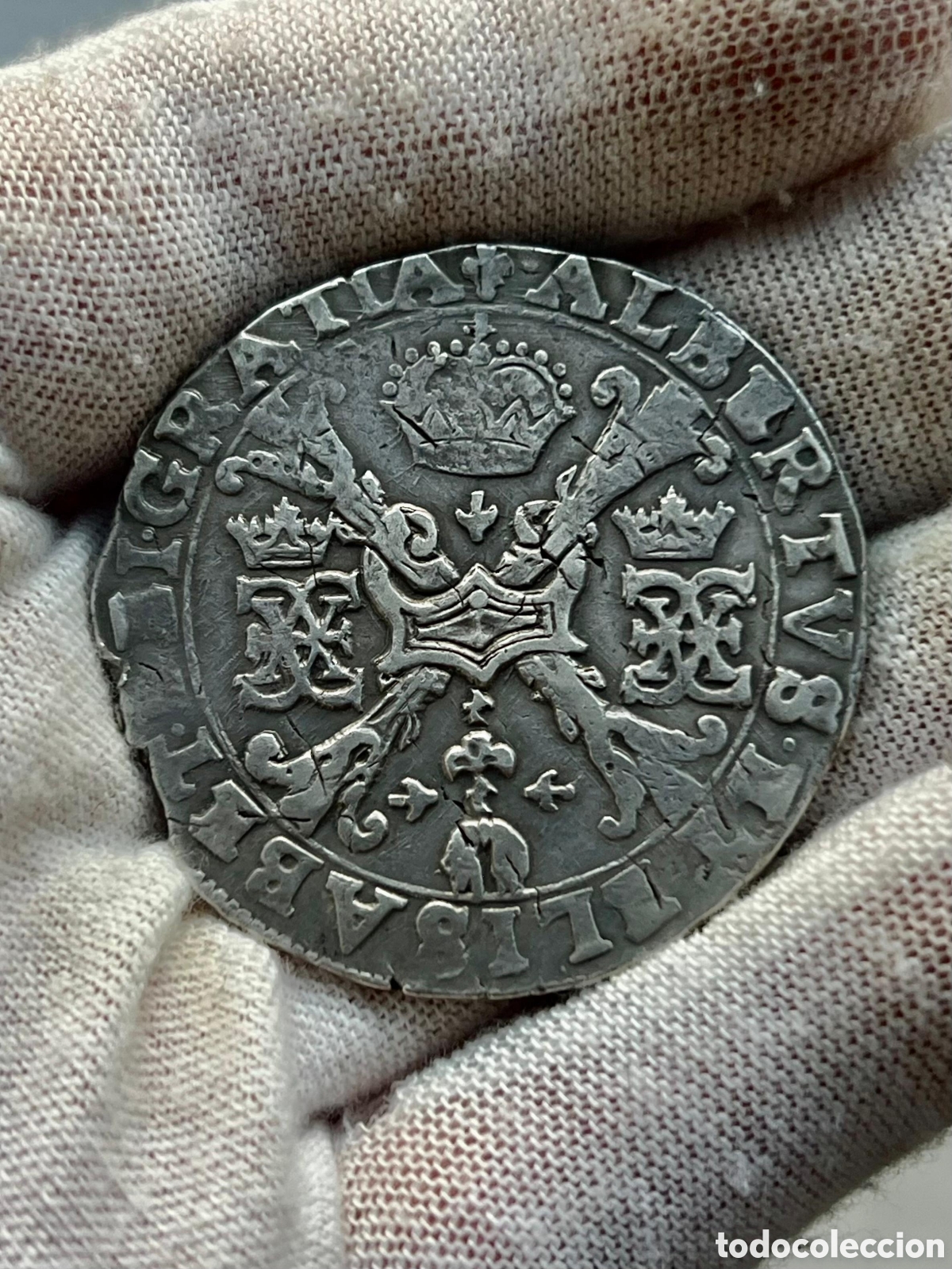 Monedas de Espa&ntilde;a: Patag&oacute;n de plata de los archiduques Alberto e Isabel a&ntilde;o 1618-1621 acu&ntilde;ada en Brujas