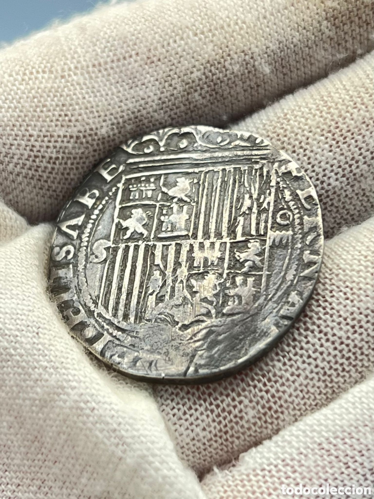 Monedas de Espa&ntilde;a: 4 reales de los reyes cat&oacute;licos acu&ntilde;ada en Sevilla pesa 13,3 gr