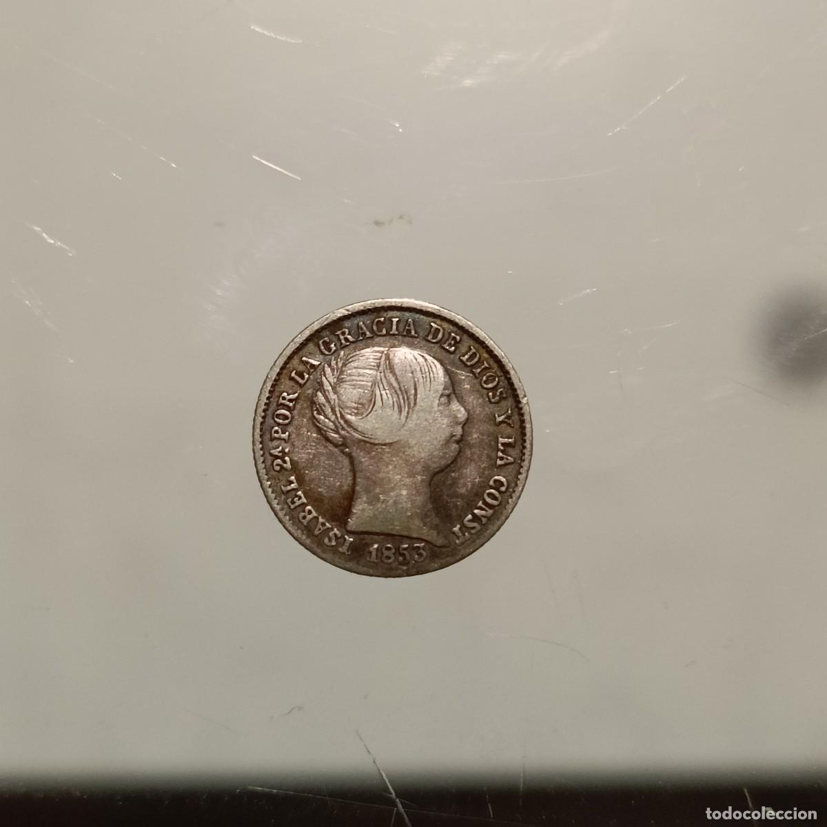 Monedas de Espa&ntilde;a: 1 real de plata Isabel II 1853