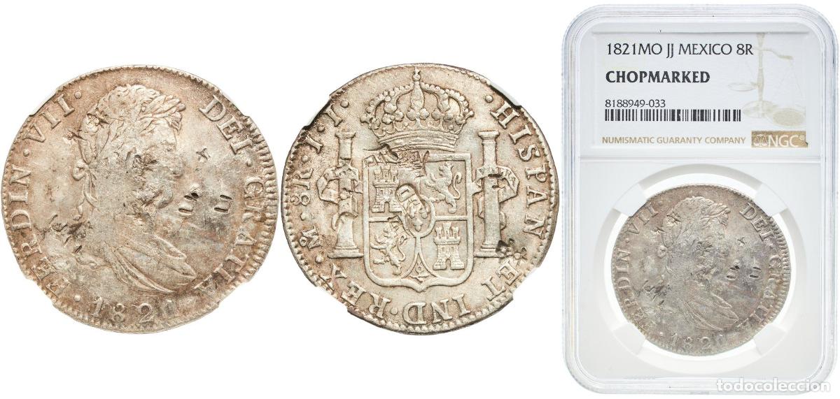 Monedas de Espa&ntilde;a: Mexico Spanish colony 1821 Mo JJ 8 Reales - Fernando VII Silver (.903) Mexico City Mint 27.07g NGC