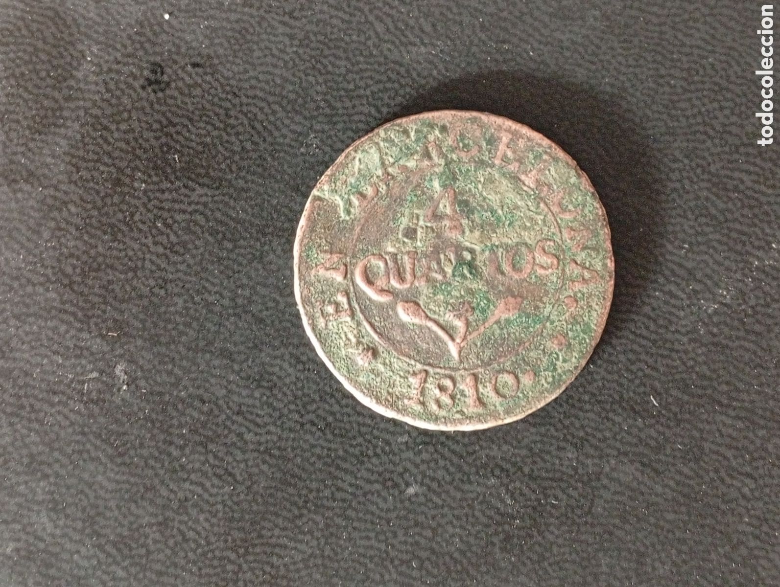 Monedas de Espa&ntilde;a: Moneda de 4 quartos 1810 Barcelona Fernando VII