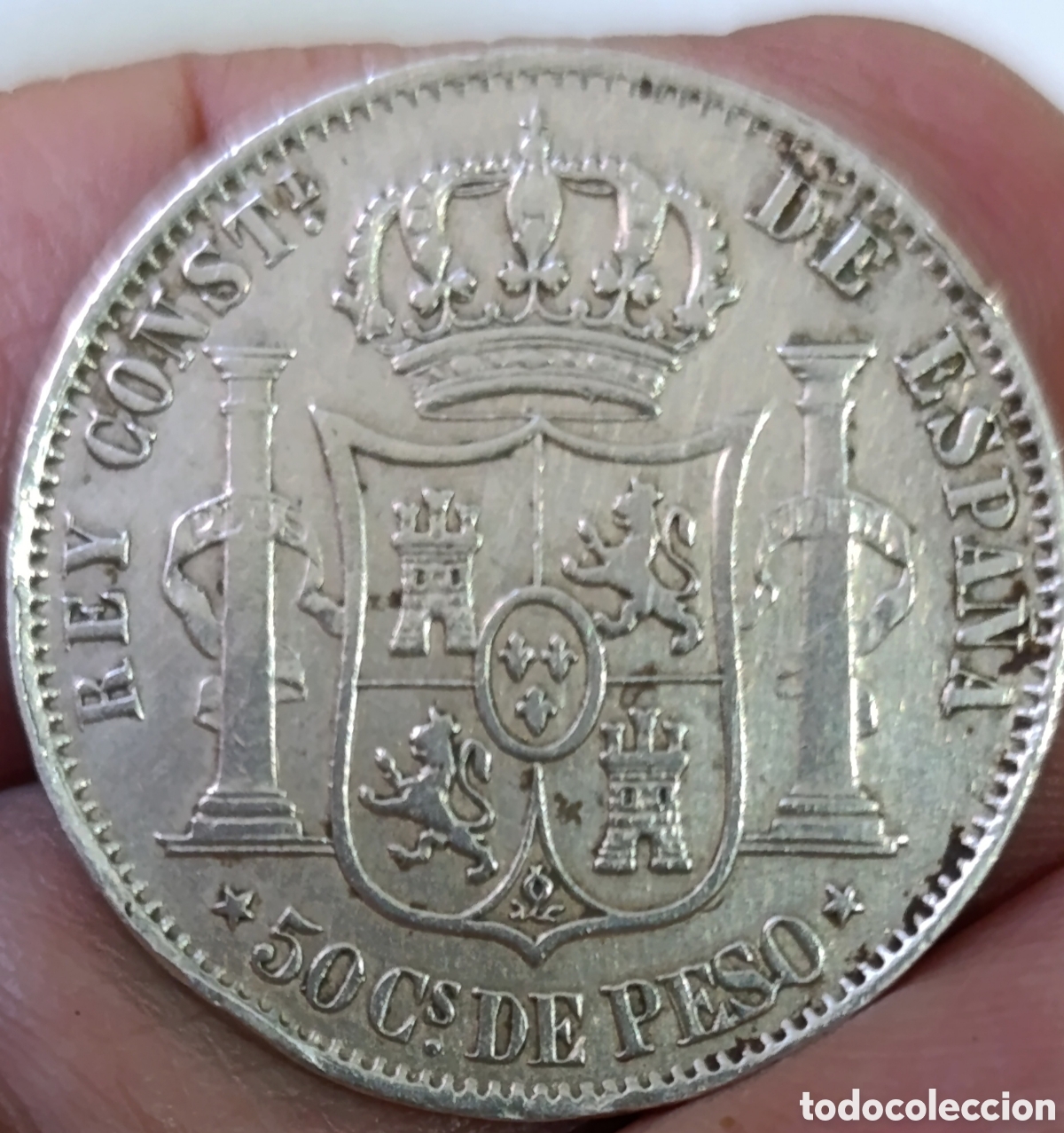 Monedas de Espa&ntilde;a: Alfonso XII 50 Centavos de Peso 1882 Manila (Filipinas )