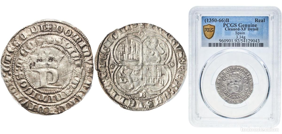 Monedas de Espa&ntilde;a: Spain Kingdom of Castile and Leon Kingdom (1350-66) B Real - Pedro I (Burgos) Silver (.931) Burgos