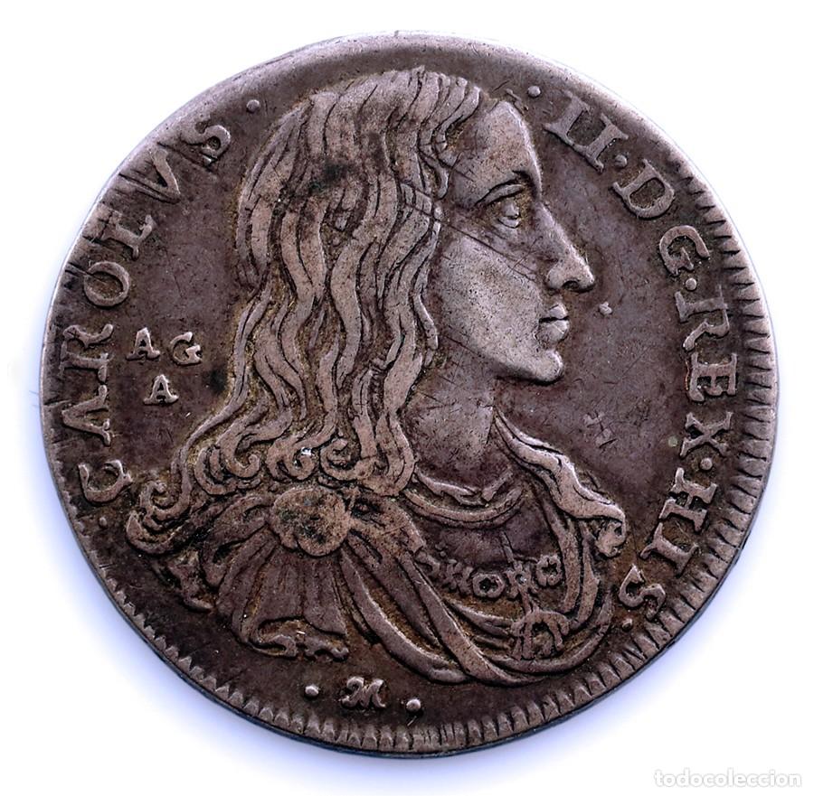 Monedas de Espa&ntilde;a: Imperio espa&ntilde;ol-Carlos II &rdquo;El Hechizado&rdquo; Tari 1688 N&aacute;poles. MBC+/VF+Plata 5,03 g