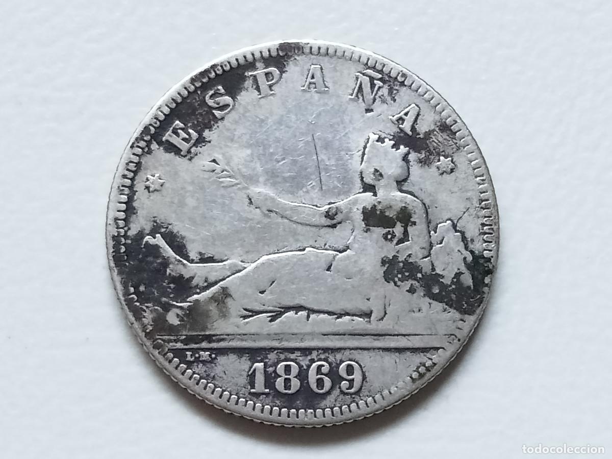 Monedas de Espa&ntilde;a: GOBIERNO PROVISIONAL 2 PESETAS PLATA 1869 *(X-X) SNM BC
