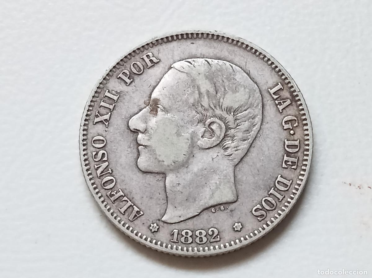 Monedas de Espa&ntilde;a: ALFONSO XII 2 PESETAS PLATA 1882 *(18-8X) MSM MBC-
