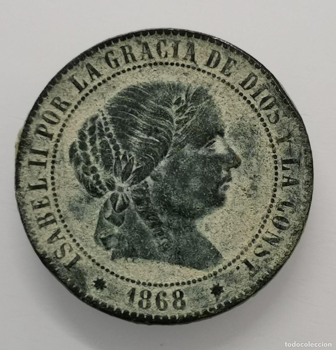 Monedas de Espa&ntilde;a: Isabel II - 2 1/2 C&eacute;nt. de Escudo 1868 Barcelona