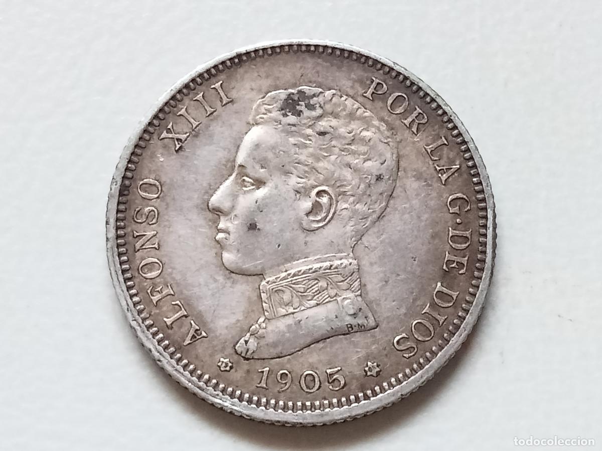 Monedas de Espa&ntilde;a: ALFONSO XIII 2 PESETAS PLATA 1905 *(19-05) SMV MBC+