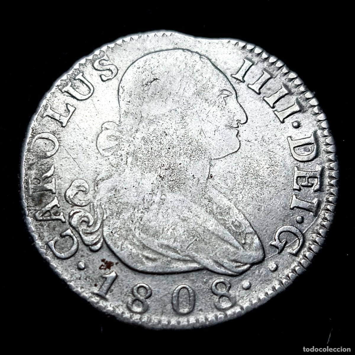 Monedas de Espa&ntilde;a: ⚜️ BBD3 7. Plata. Carlos IV. Espa&ntilde;a. Madrid AI. 2 reales 1808. 5,85 g