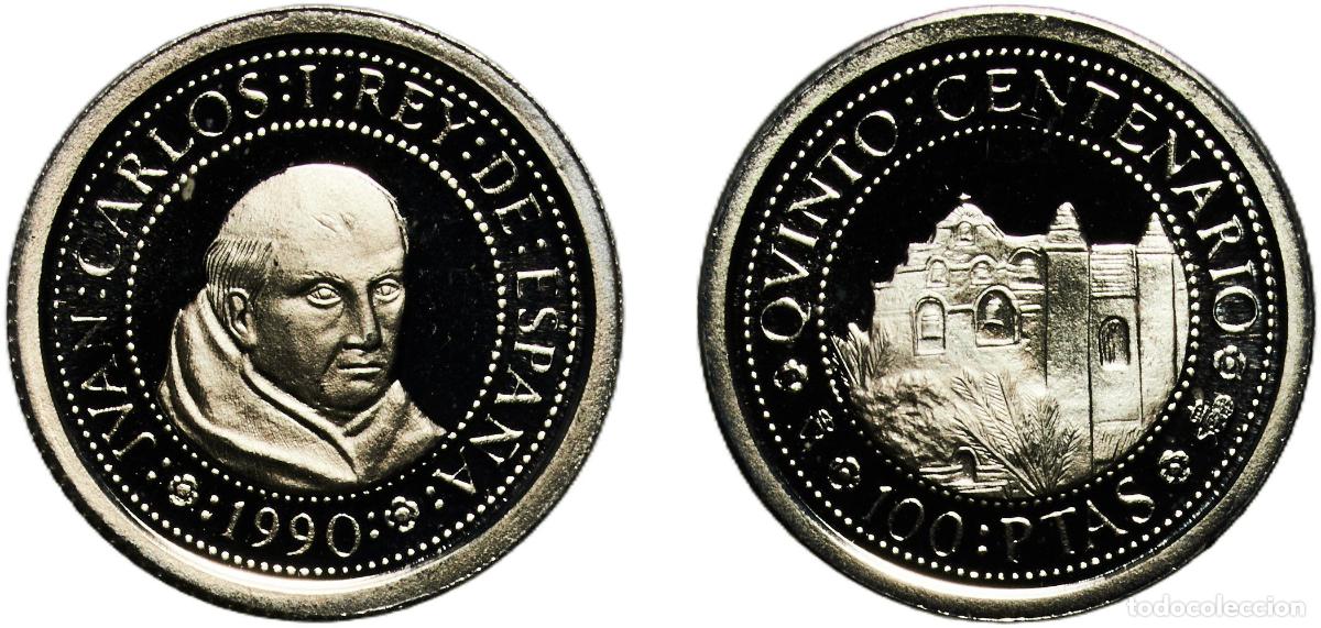 Monedas de Espa&ntilde;a: Spain Kingdom 1990 M 100 Pesetas (Junipero Serra) Silver (.925) Madrid Mint (26972) 1.68g PF KM 85