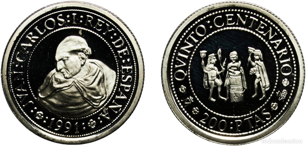 Monedas de Espa&ntilde;a: Spain Kingdom 1991 M 200 Pesetas (Bartolome de las Casas) Silver (.925) Madrid Mint (14383) 3.37g P