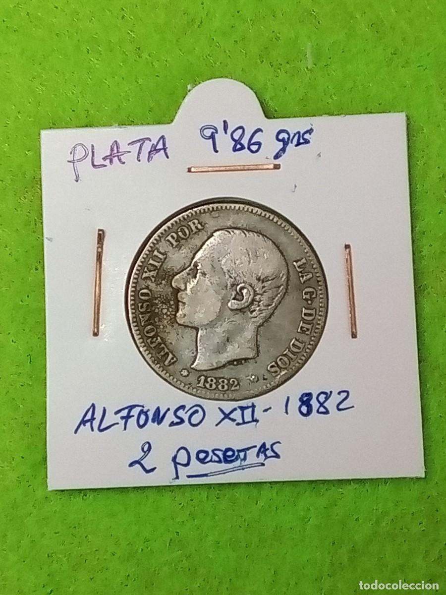 Coins of Spain: Plata. Moneda de 2 pesetas. espa&ntilde;olas