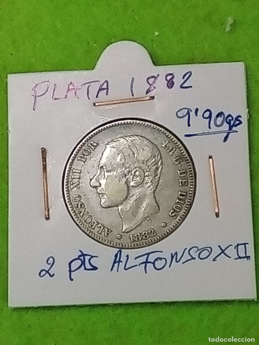 Coins of Spain: Plata. Moneda de 2 pesetas. espa&ntilde;olas