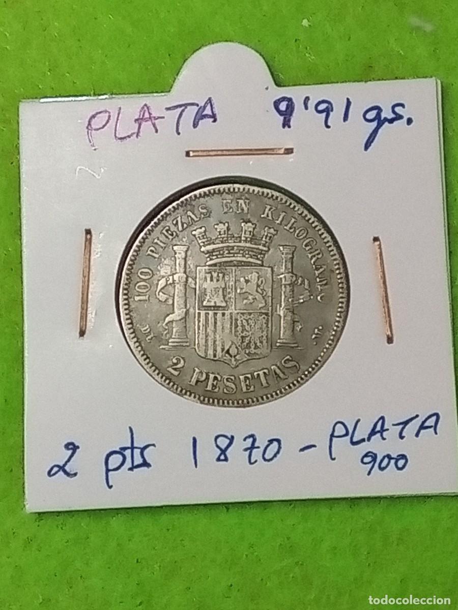 Coins of Spain: Plata. Moneda de 2 pesetas. espa&ntilde;olas