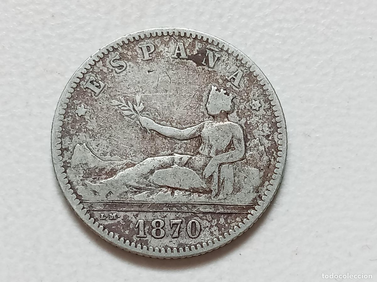Monedas de Espa&ntilde;a: GOBIERNO PROVISIONAL 1 PESETA PLATA 1870 SNM *(XX-7X) BC+