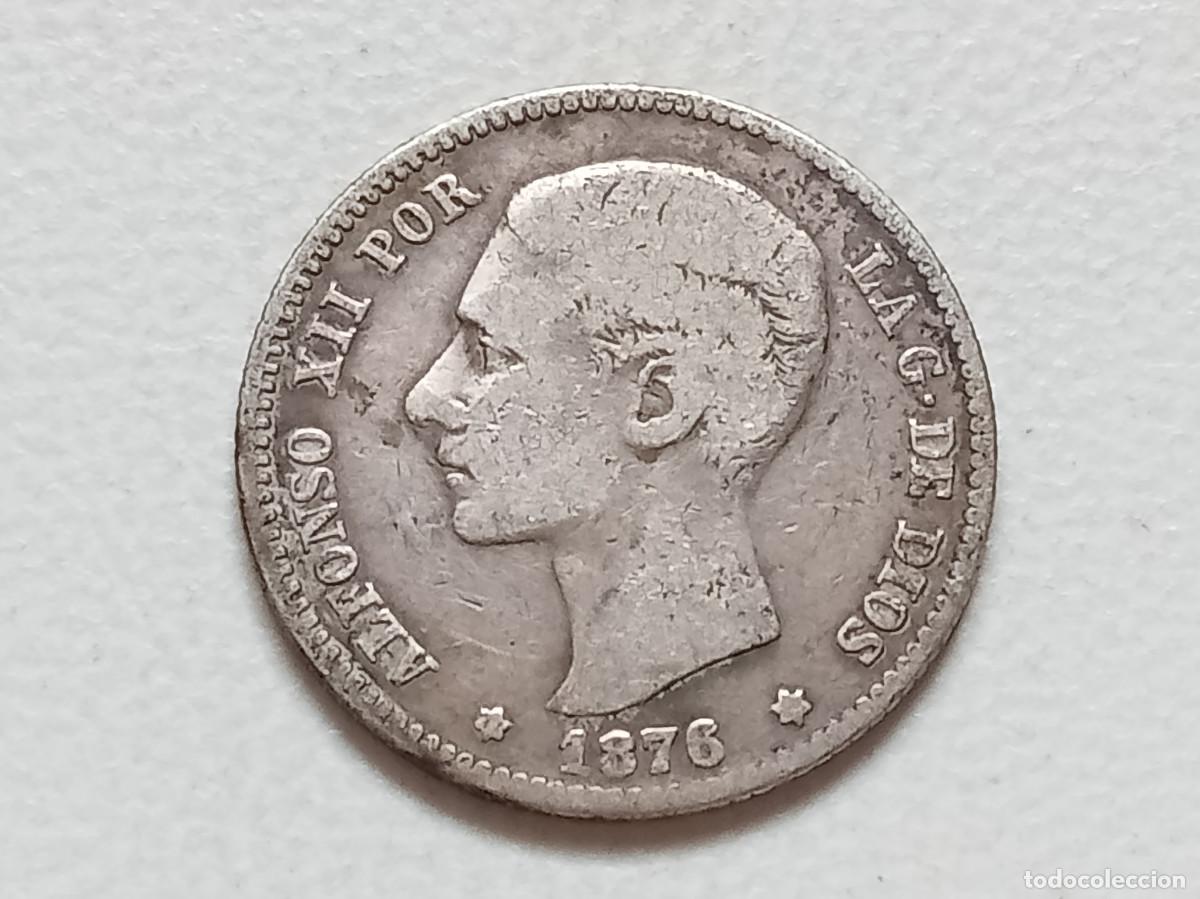 Monedas de Espa&ntilde;a: ALFONSO XII 1 PESETA PLATA 1876 *(X-X) DEM BC+