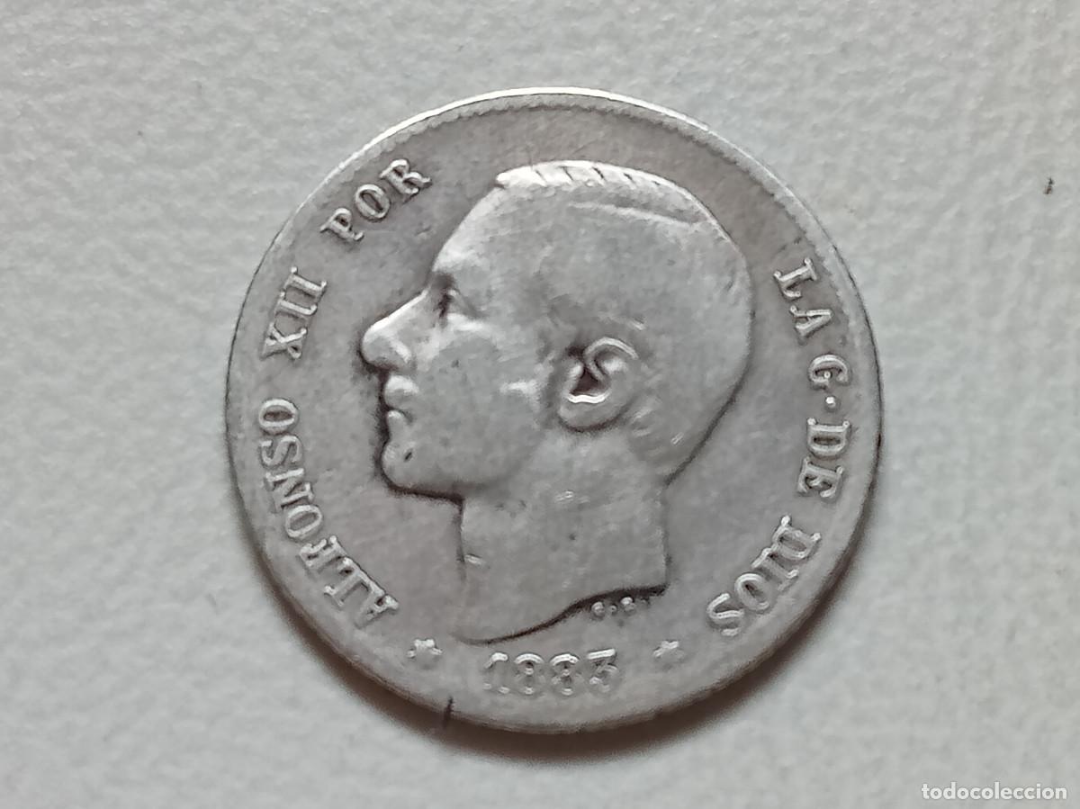 Monedas de Espa&ntilde;a: ALFONSO XII 1 PESETA PLATA 1883 *(X-X) MSM BC+