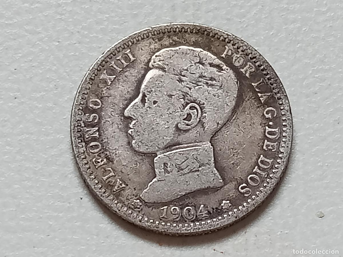 Monedas de Espa&ntilde;a: ALFONSO XIII 1 PESETA PLATA 1904 *(X-X) SMV BC+