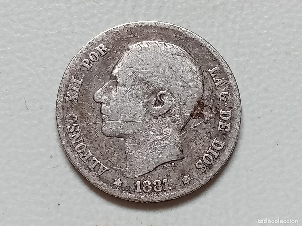 Monedas de Espa&ntilde;a: ALFONSO XII 1 PESETA PLATA 1881 *(X-81) MSM BC
