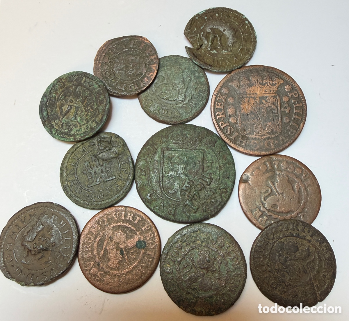 Monedas de Espa&ntilde;a: Lote 12 maraved&iacute;s Felipe V