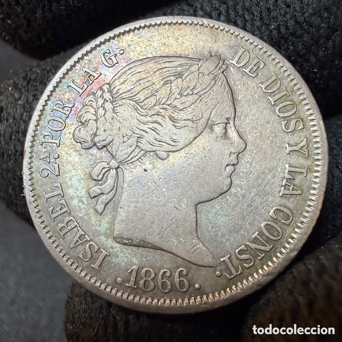 Monedas de Espa&ntilde;a: 40 cents de escudo Isabel II 1866 Madrid